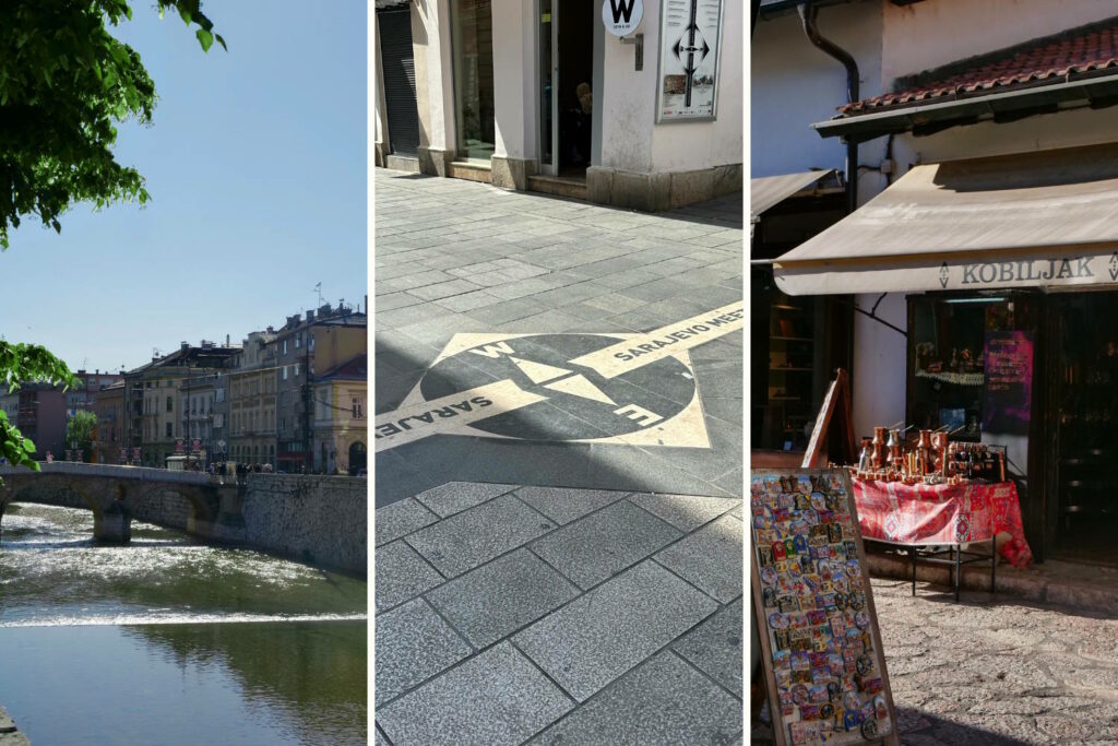 différence d'architecture des côtés Ouest et Est de Sarajevo