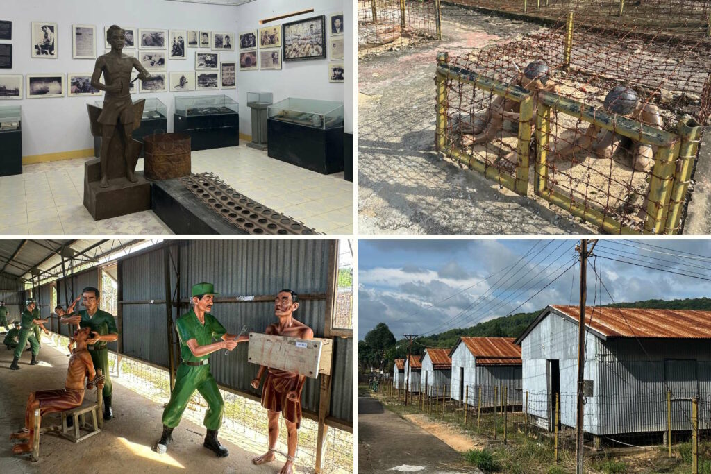 mises en scène et vestiges des bâtiments à l'ancienne prison de Phu Quoc