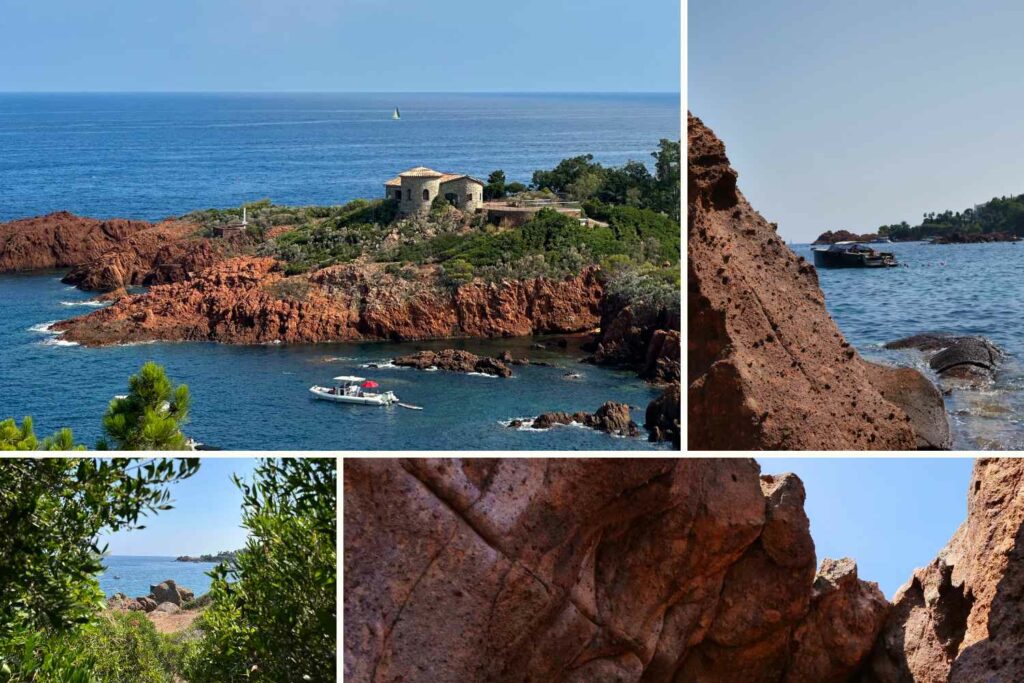 les roches rouges et calanques sur la cote d'azur