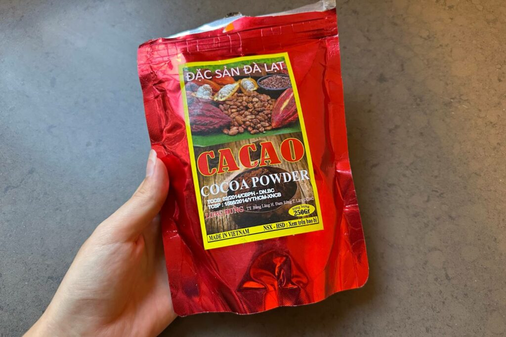 sachet de cacao vietnamien